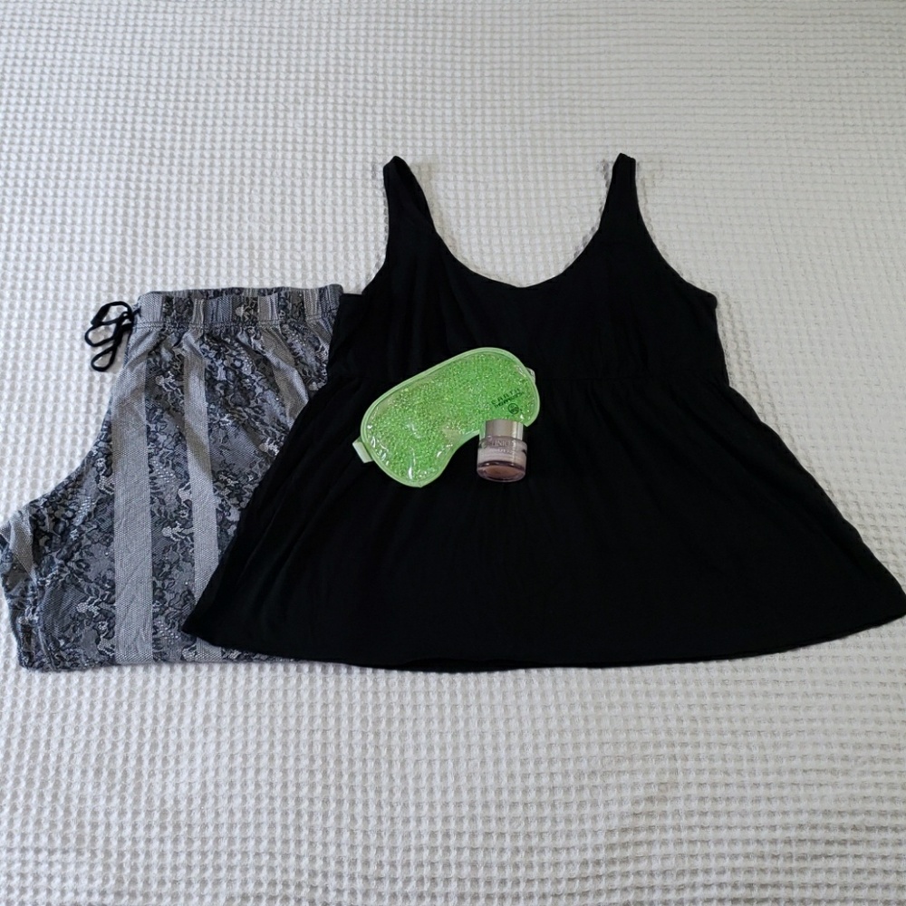 Cacique 22/24 Womens Black/Grey Pajamas